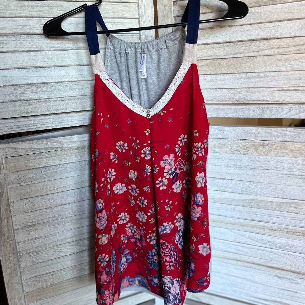 Women's Size Medium Xhilaration Red, White, & Blue Tank Top